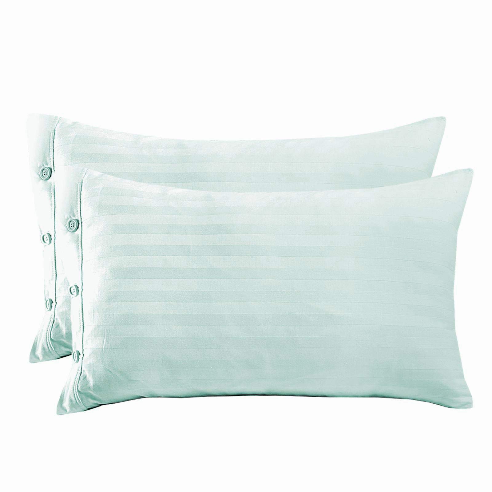 Nimsay HomeSoft Touch Hotel Quality Non-Iron 100% Egyptian Cotton Sateen Satin Stripe Housewife Pair of Pillowcases - Silver