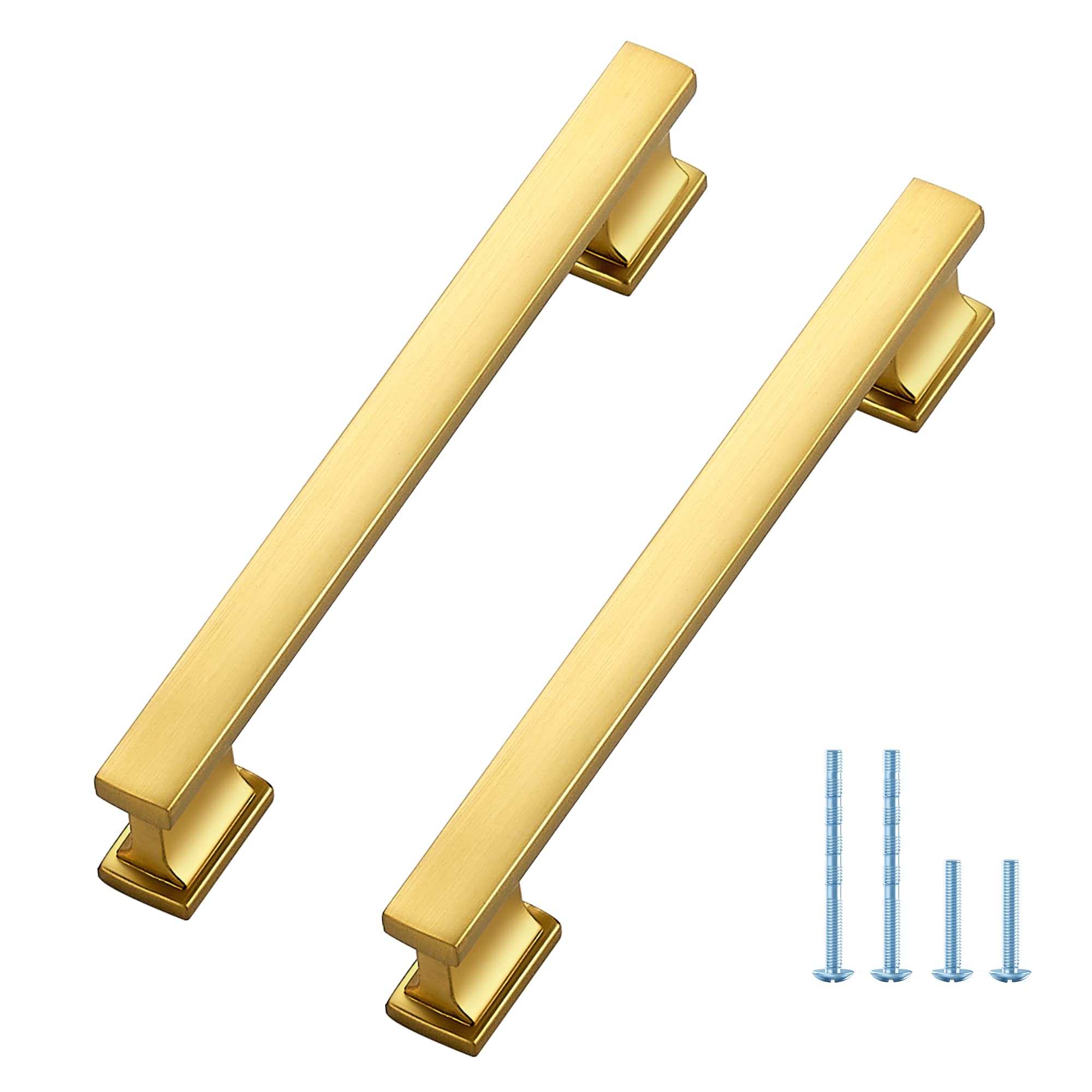20 Pack Brushed Brass Cabinet Pulls 6 Inch Kitchen Handles for Cabinets with 5 Inch Hole Center Solid Kitchen Cabinet Handles Heavy Duty Cabinet Pulls Kitchen Cabinet Hardware for Cabinet Cupboard