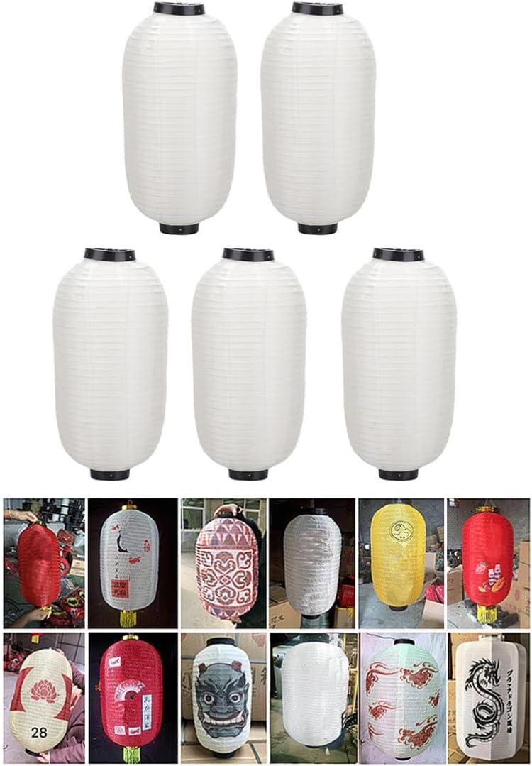 DOITOOL 27x39cm Silk Lanterns Decorative Small Lanterns Waterproof Paper Lamps for Table Decor Korean Style Festival Decorations
