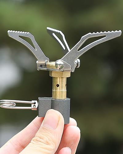 Miniatura 3 de Mini estufa de mochilero, quemador de cohete de bolsillo, estufa de gas ultraligera, quemador de propano portátil, quemador de butano ligero para