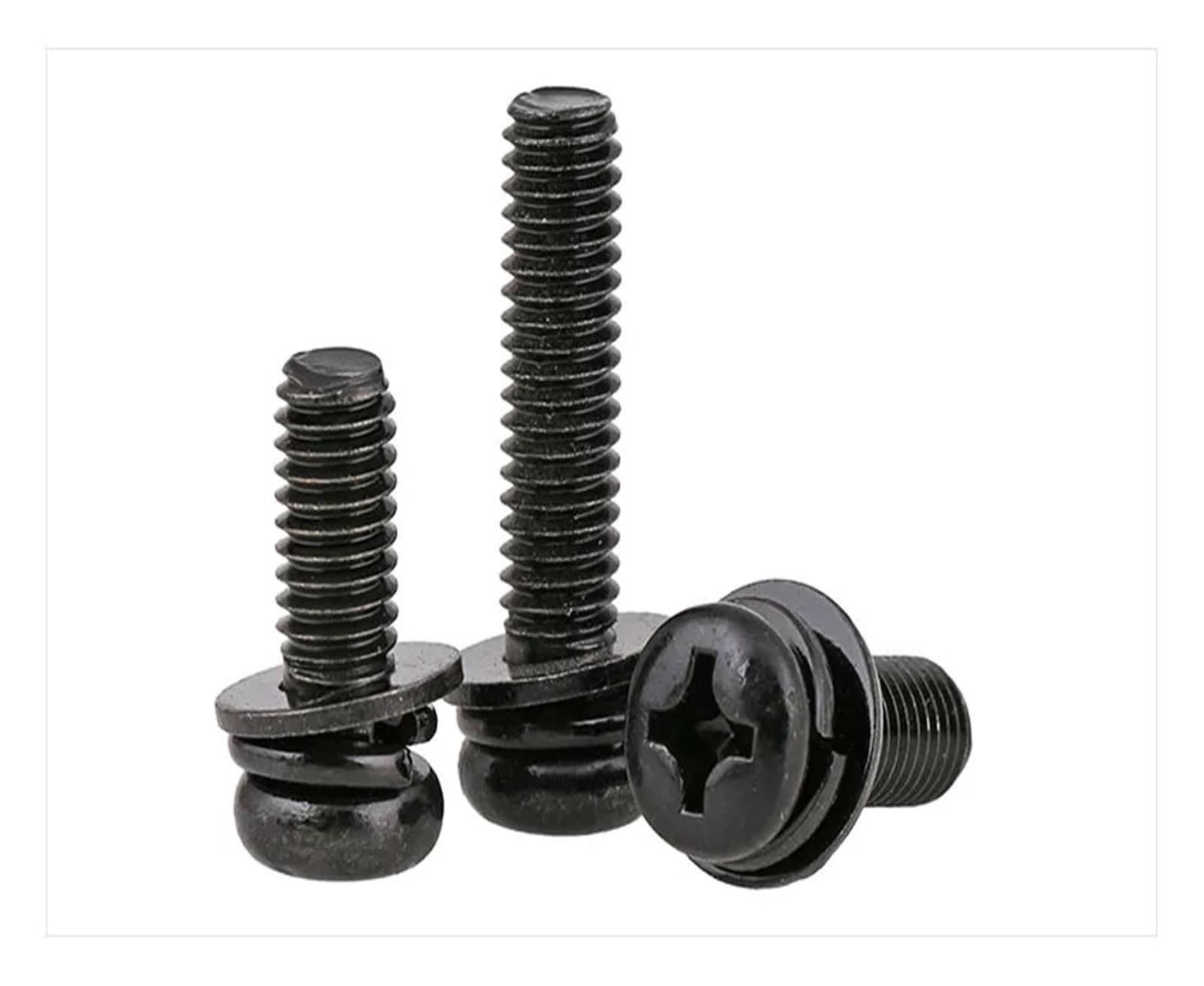 DUBBEL 4.8 Acciaio al carbonio 12.9 Viti a testa tonda Viti nere M2 M2.6 M3 M4 M5 M6 Tre viti combinate Vite zincata (Color : 1, Size : M5X25 40pcs)