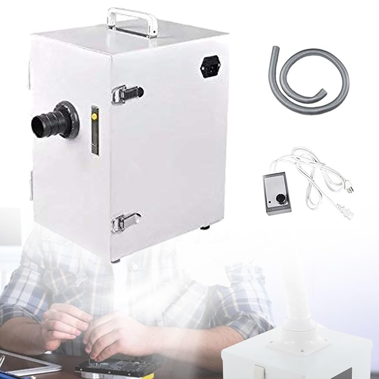 Aspirapolvere for laboratorio odontotecnico a doppia girante con collettore di polveri digitale