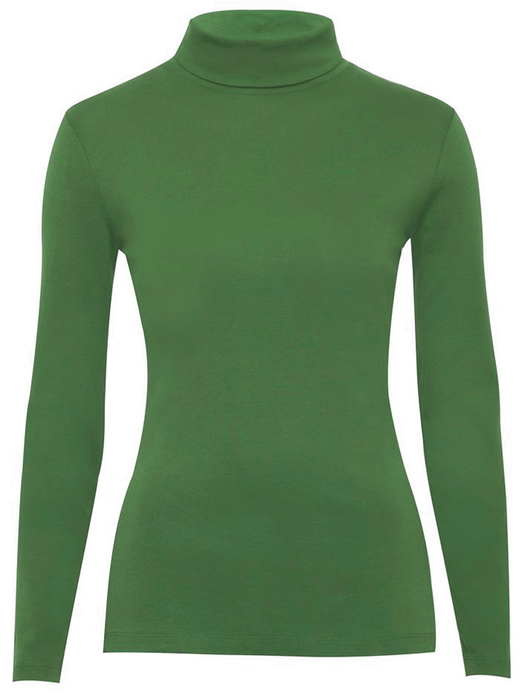 Fashion Valley Womens Plain Long Sleeve Turtle Polo Neck Top Ladies Roll Neck Top Jumper 8-26 UK XXL/XXXL 24-26 Jade Green