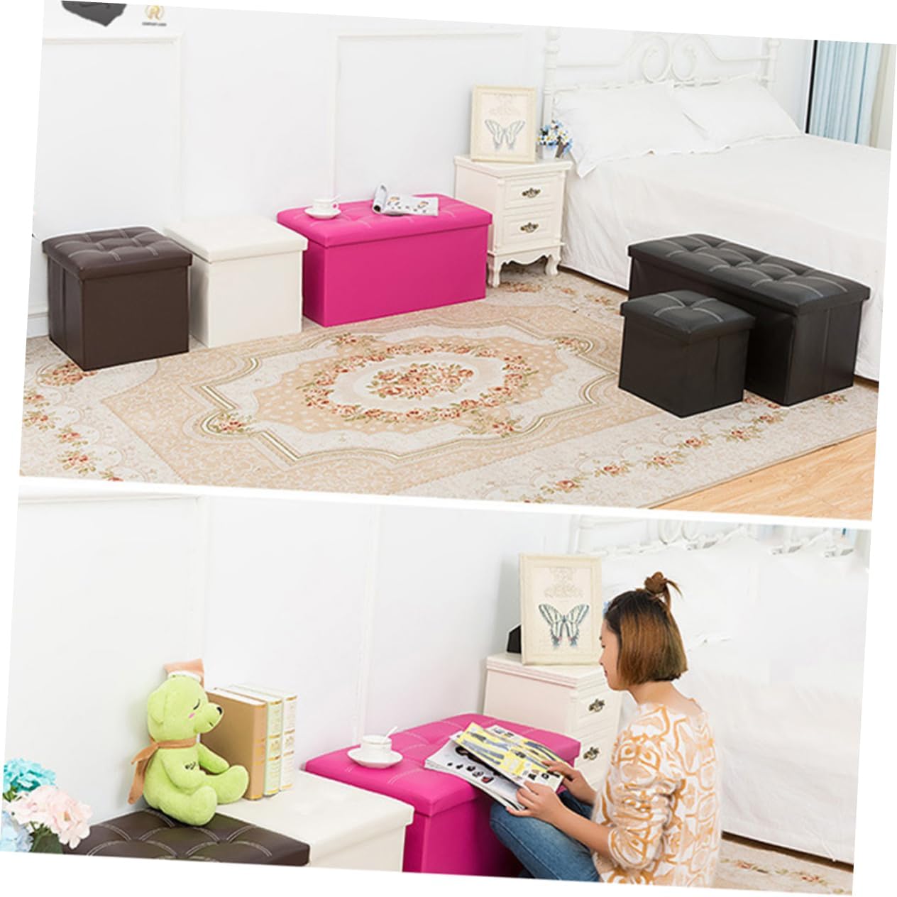 Unomor Folding Storage Box Cube Basket Organizer Toy Book Storage for Boys and Girls Home Travel