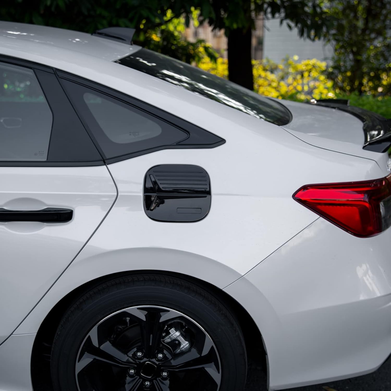 CKE for 11th Gen Civic Sedan Compatible with Honda Civic 2026 2025 2024 2023 2022 Accessories Sport Car Exterior Fuel Tank Cover Trim Oil Gas Door Cap Door Handle Side -Glossy Black