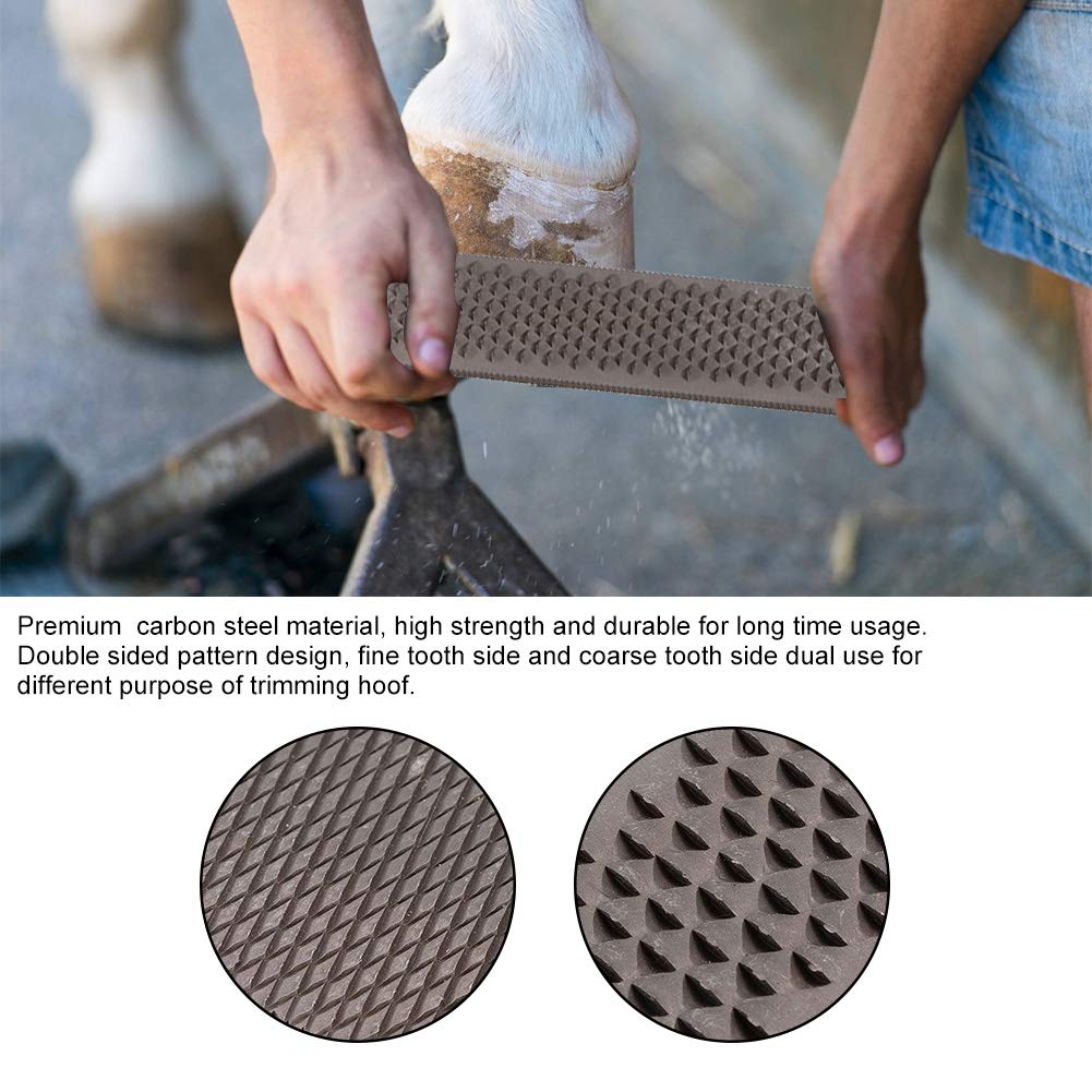 Lime Double Face Pour Sabots De Chevaux - Acier Carbone T12, Côté Fin Et Gros Grain - Outil De Parage Et D'entretien