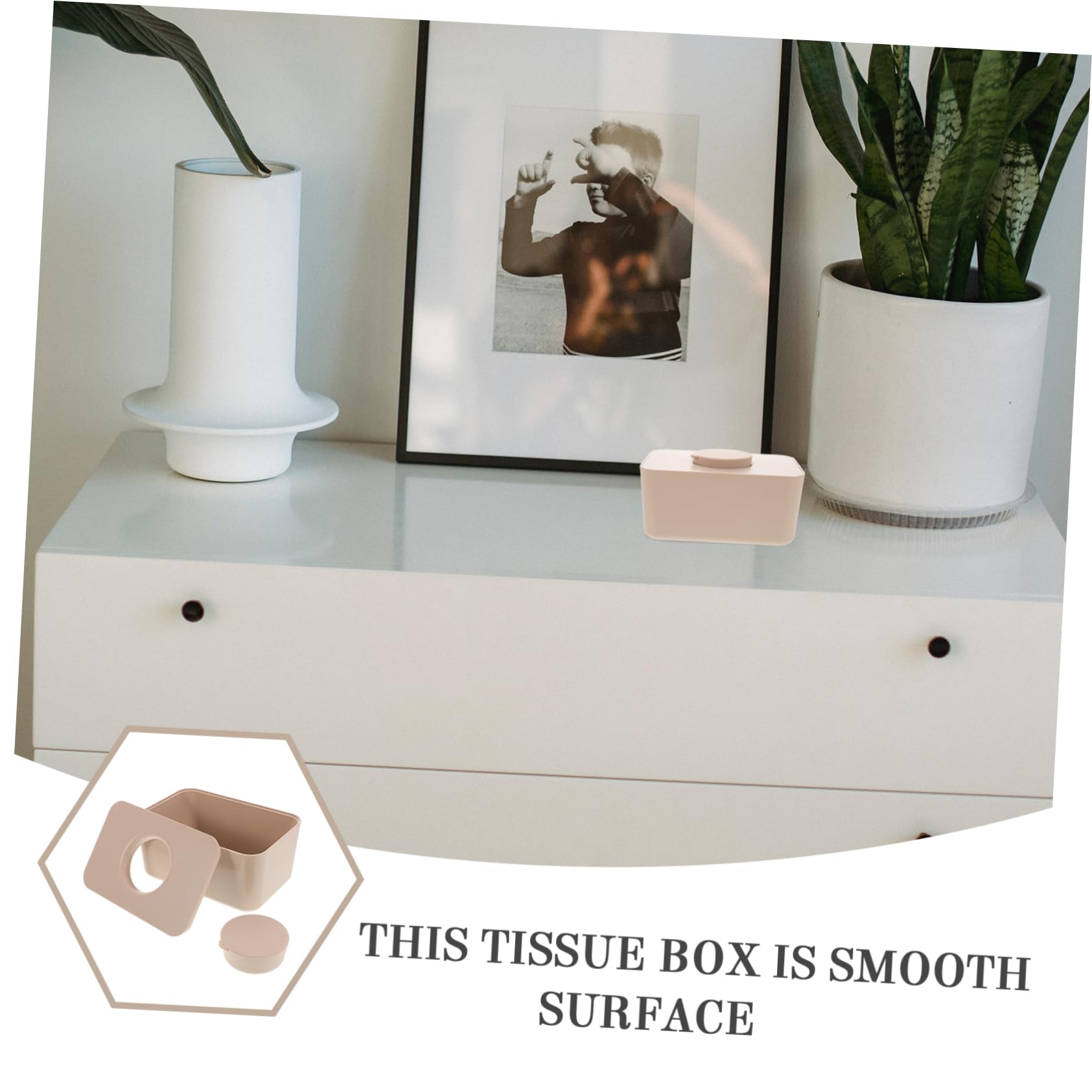 Garneck Rectangle Tissue Box Cover Seal Design Large Capacity Box Tissue Container