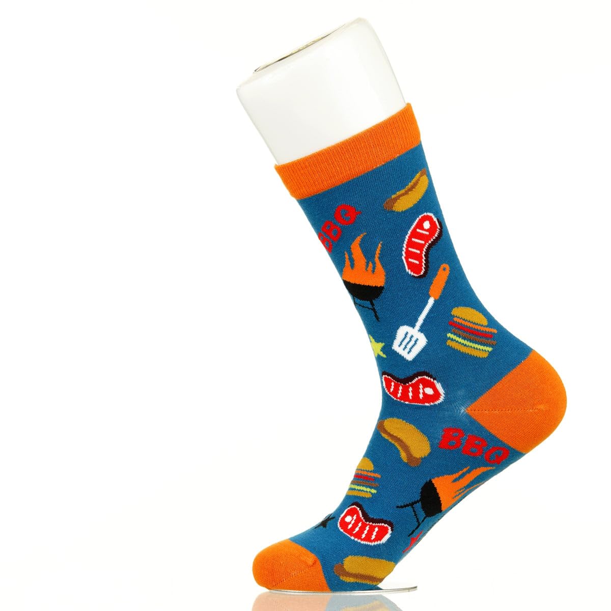 Sock Atomica Unisex Bbq Collage Fancy Colorful Cotton Comfy Novelty Funny Dress Socks Outdoor-Advanture Patterned, Large