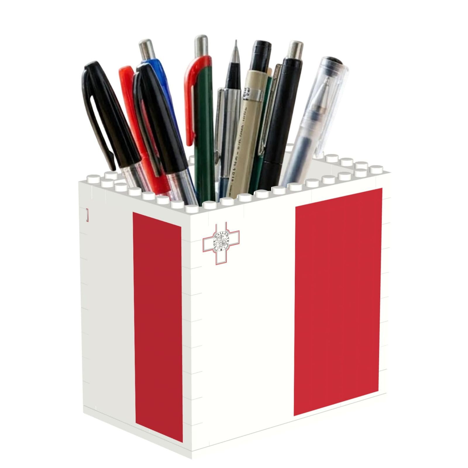 SXZVVBN Flag of Malta Building Block Desk Tidy ABS Organiser