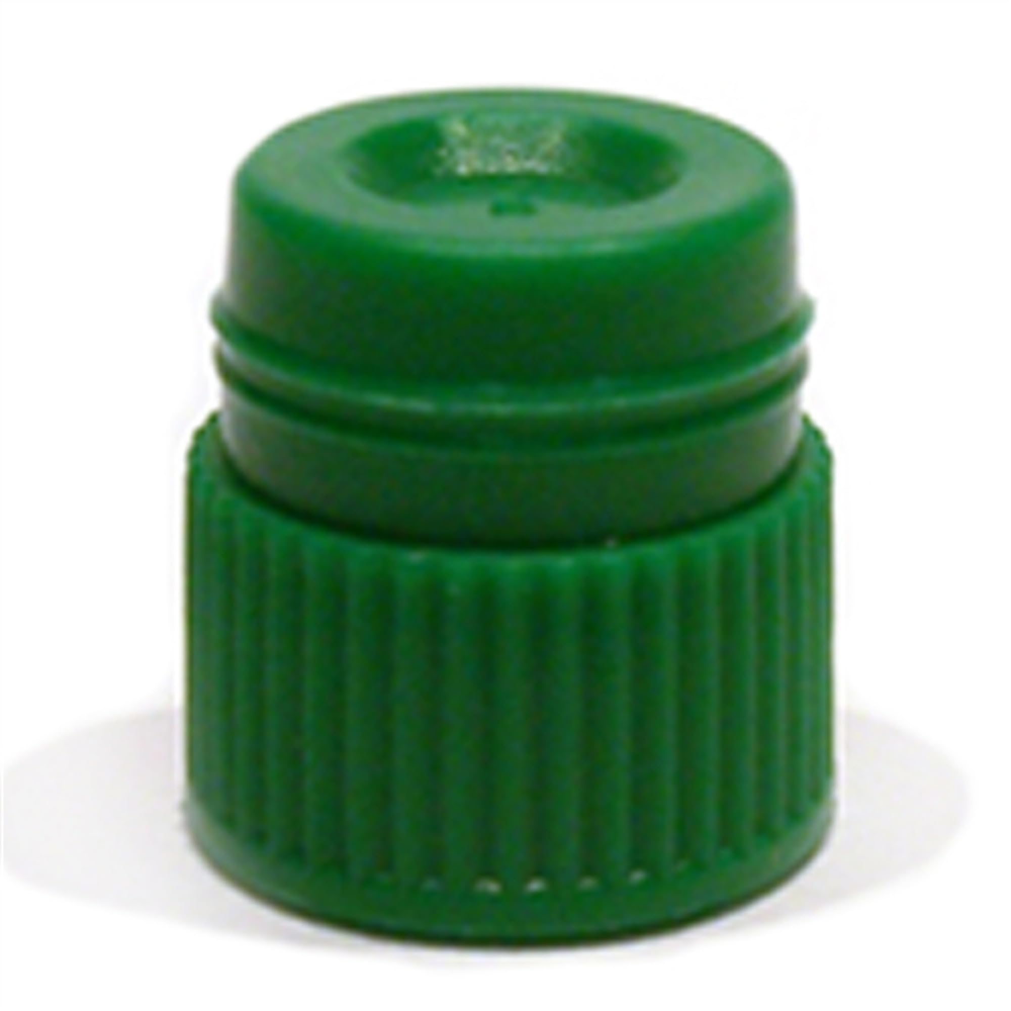 Test Tube Cap, Hollow Top Type, 16mm, Green, Karter Scientific 94A27 (Pack 25)