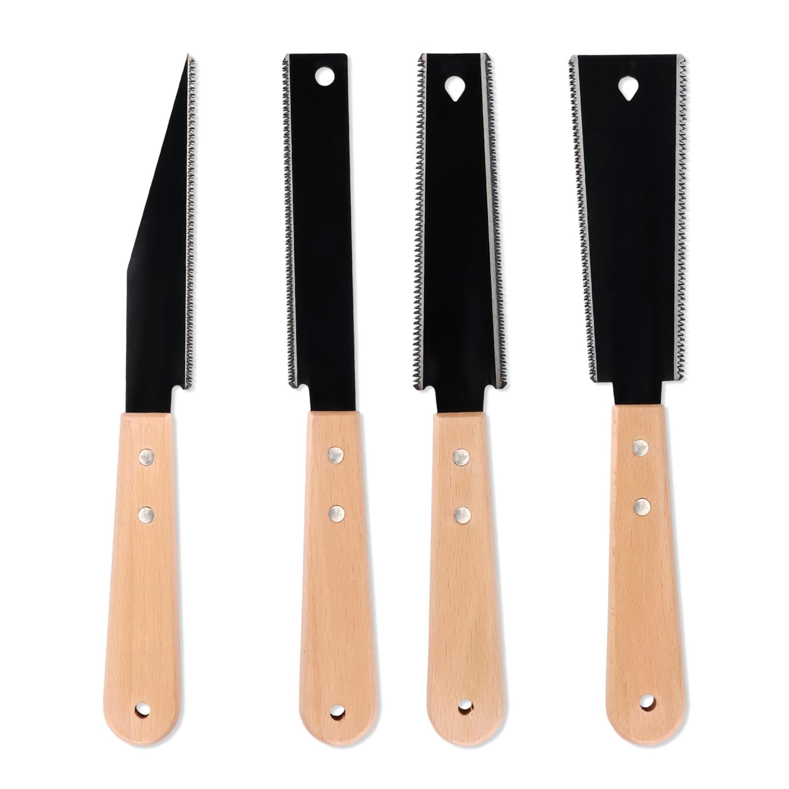 4PCS Japanese Saw, Temple Tool for Woodworking Black Flush Cut Saw Joinery Tools with Blade for Trimming Pruning Woodworking Tool