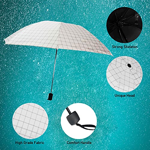 Image of KEKEMI 3 Fold Plain Pipine Umbrella for Men & Women