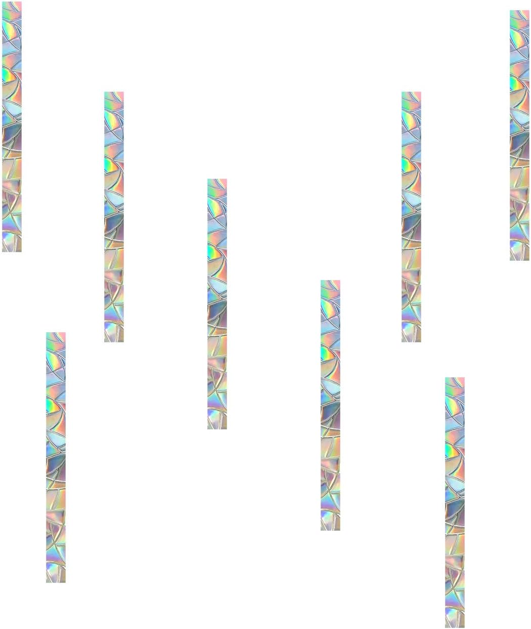 Tiz Tlloz Strip Window Decals to Save Birds from Window Strikes, Anti Collision Prism Window Clings Stickers, 50 Pieces