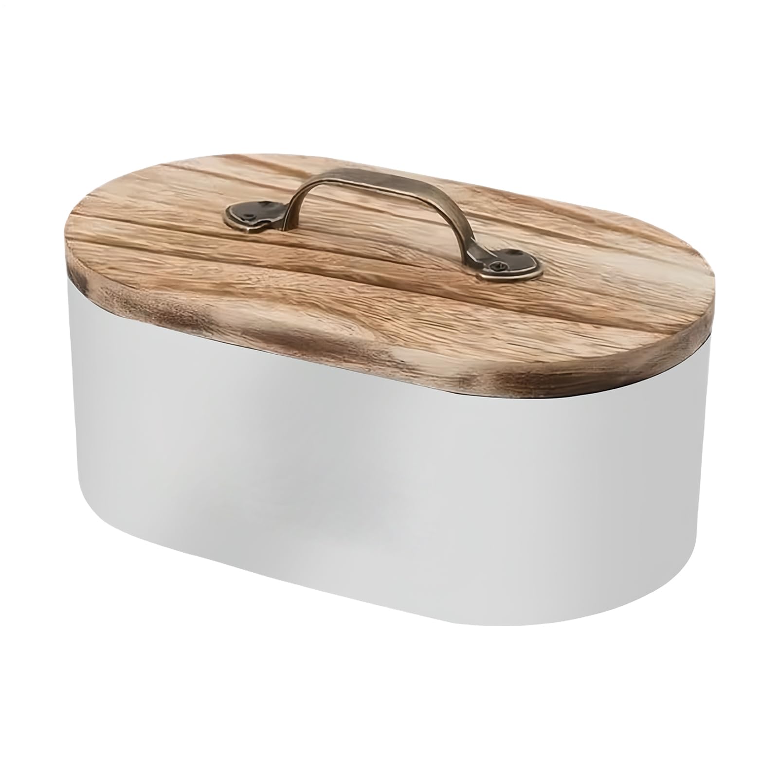 Porta tamponi – Scatola portaoggetti bianca per bagno | Scatola portaoggetti in legno con coperchio | decorativi per il bagno per tamponi per forcine per medicine cosmetici armadio tavolo