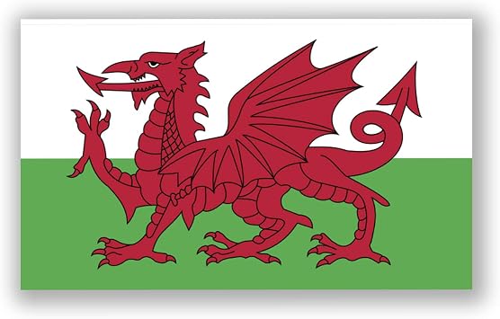 JMM Industries Wales Flag Vinyl Decal Sticker Cymru Welsh Car Window Bumper 2-Pack 5-Inches by 3-Inches Premium Quality UV-Resistant Laminate PDS570