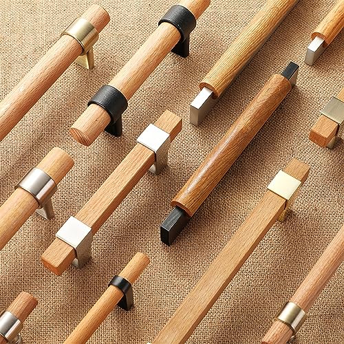 Poignées en bois pour meubles C-Bright silver entraxe 192mm pour tiroir