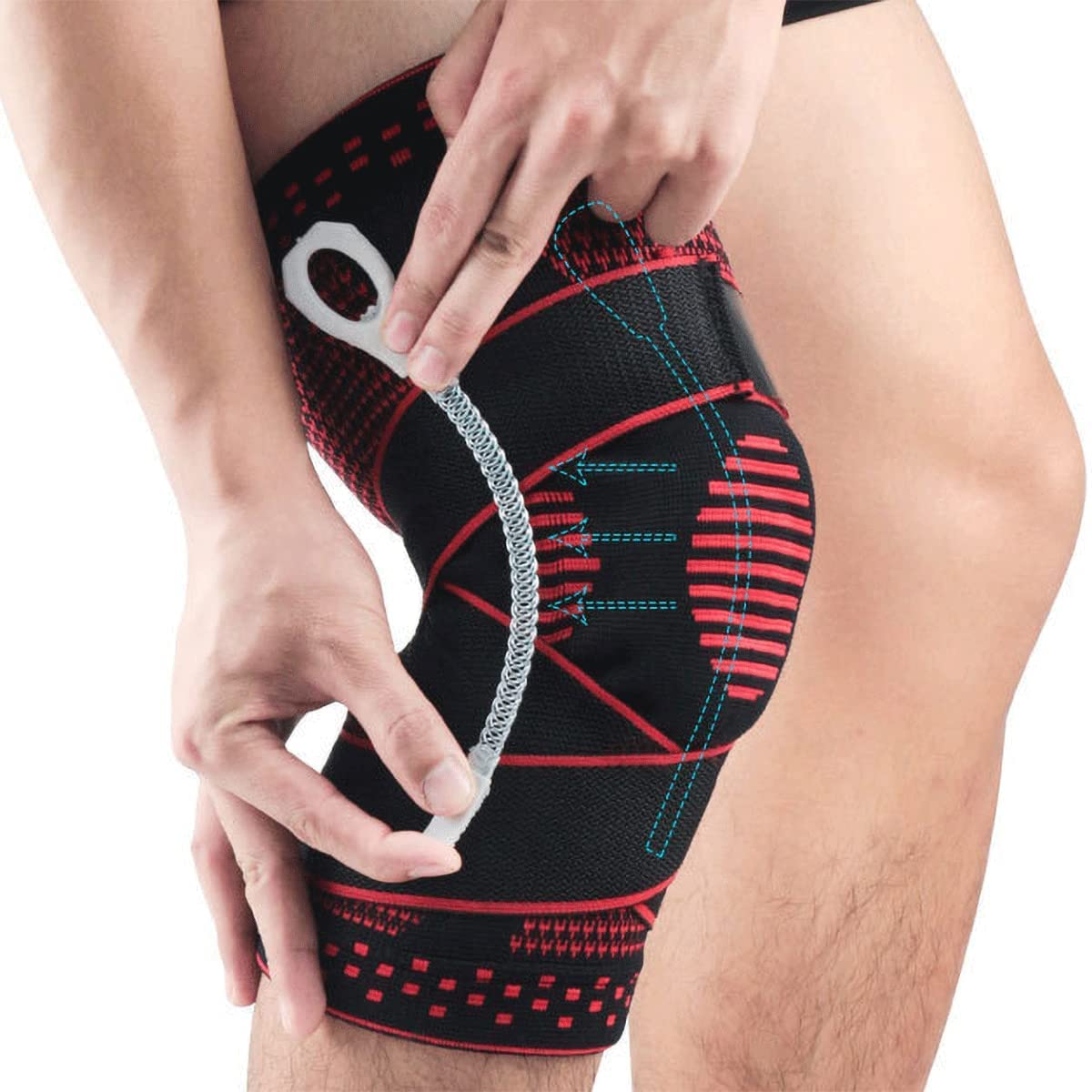 YXSH Rodillera, 2 PCS de Rodilleras Elástica, Transpirables, Antideslizantes y Cómodas,Muy Indicado para Menisco y Ligamento,Baloncesto Voleibol Running ​Deportivas, Knee Support-L