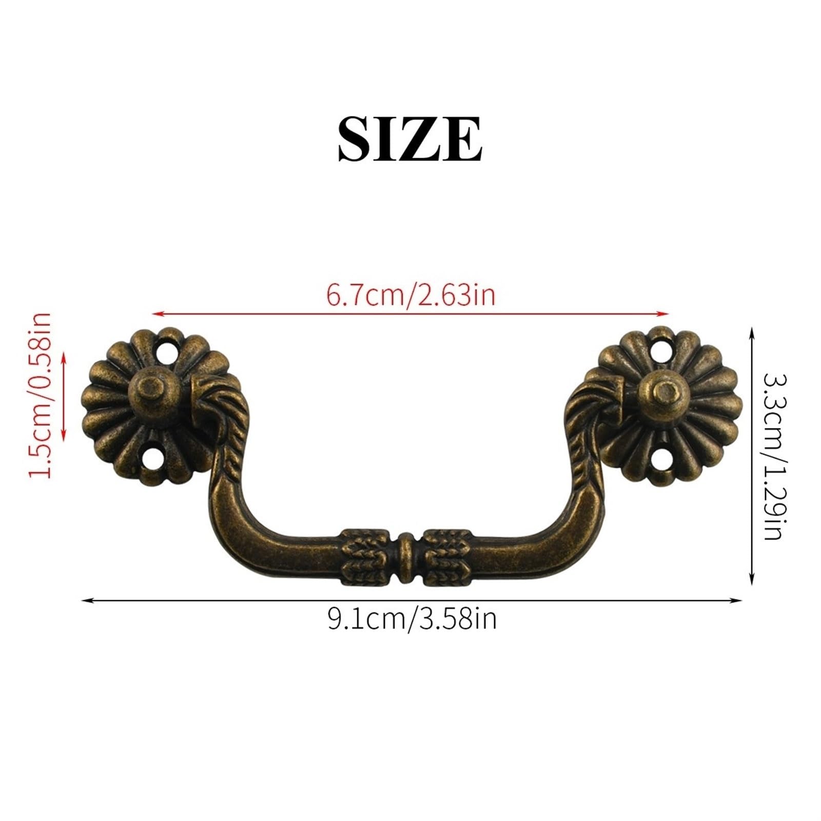 ZAANHA 20 Pack Antique Bronze Bail Drawer Handles, 3.6
