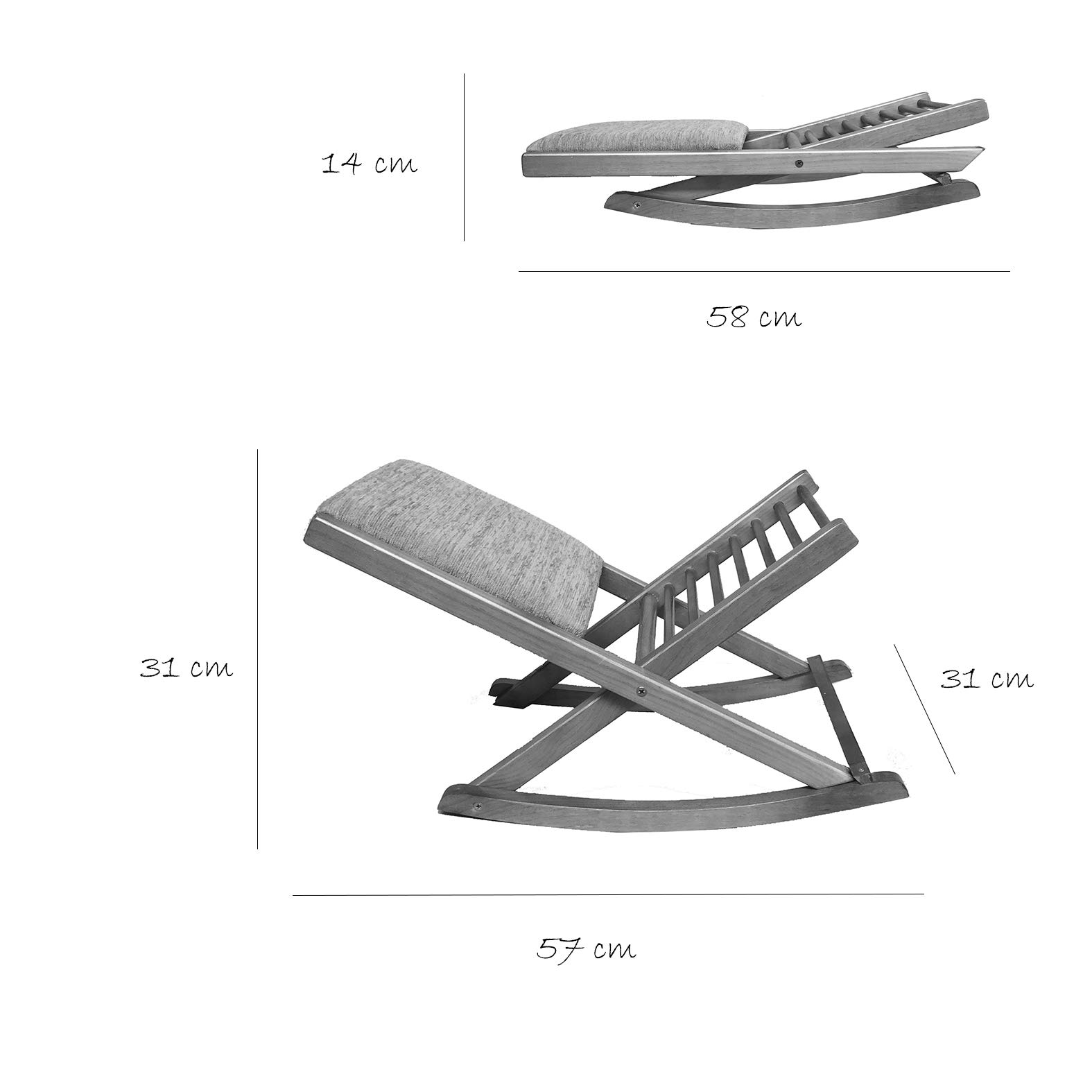 Reposapies Plegable Natural Turquesa