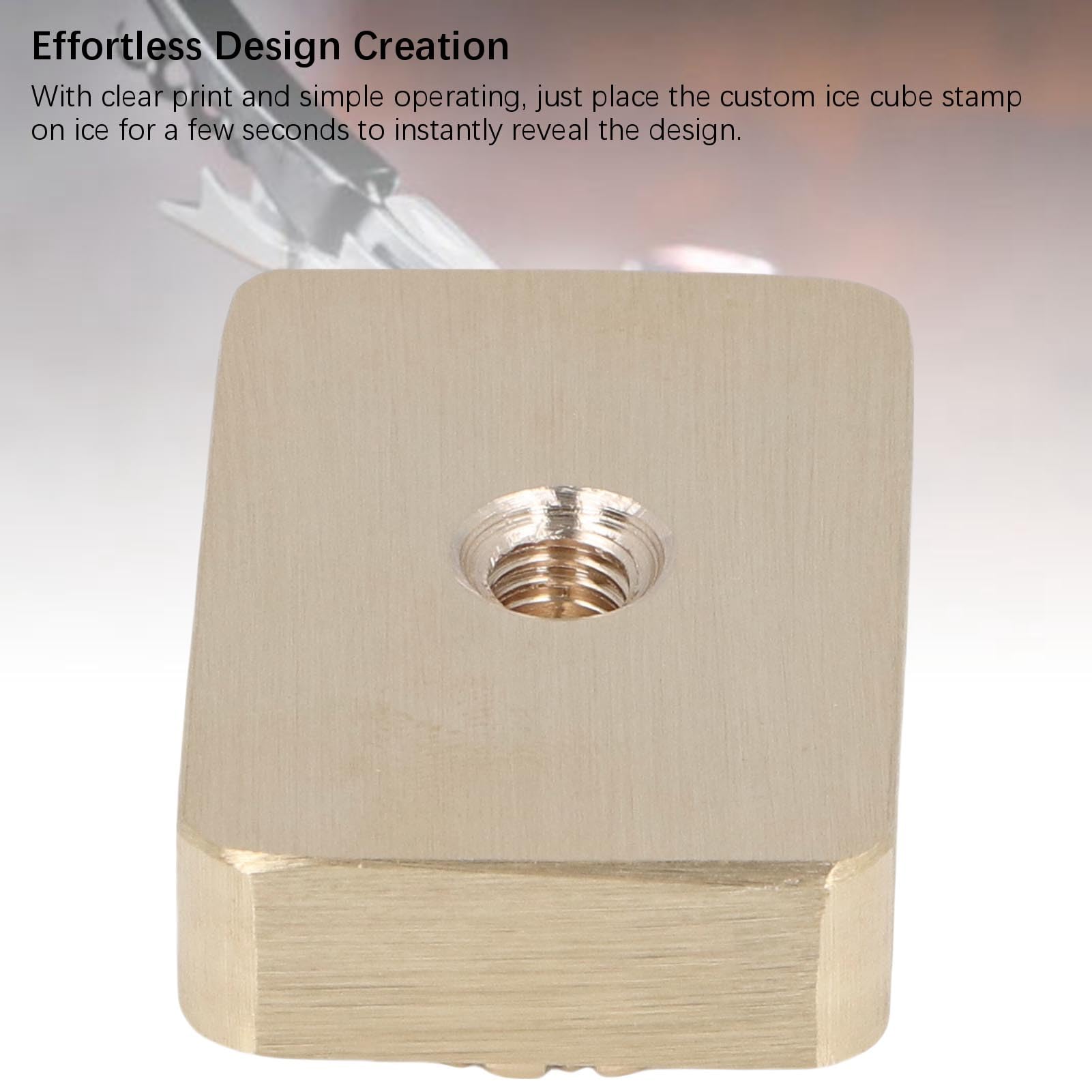 Sello de cobre para cubitos de hielo con mango de madera Herramienta de marca de hielo DIY de primera calidad para cócteles, whisky, bar, bodas, accesorios profesionales pa (Fruta)