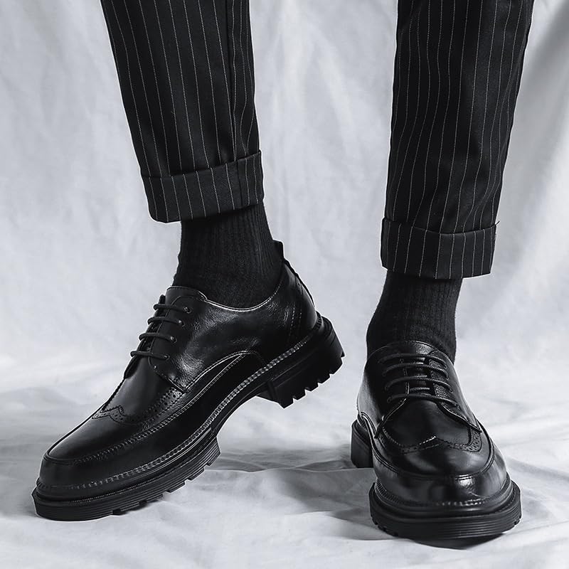 Mens Formal Lace Up Tuxedo Classic Italian Breathable Oxford Shoes Low Top Anti Slip Walking4