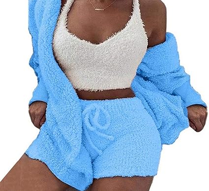 Fuzzy 3 piece short set Clearance