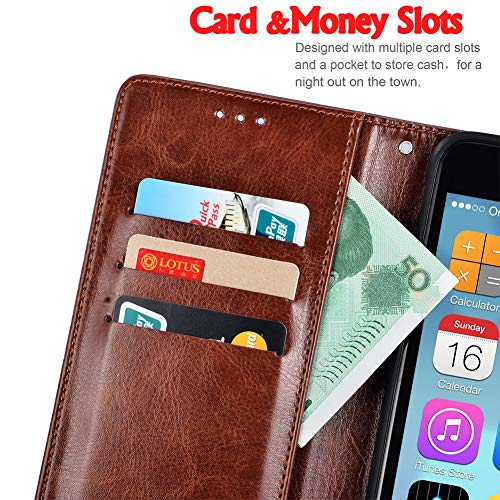 Lankashi Stand Premium Retro Business Flip Leather Case Protector Bumper For Doro 1360/1361 / 1362 2.4" TPU Silicone Protection Phone Cover Skin Folio Book Card Slot Wallet Magnetic(Dark Blue) - Image 4