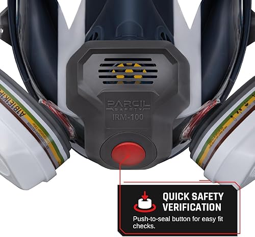 Miniatura 16 de Parcil Distribution Full Face Respirator Mask with Filters – Durable Full Face Respirator Gas Mask, Bayonet Filter Compatible Negro