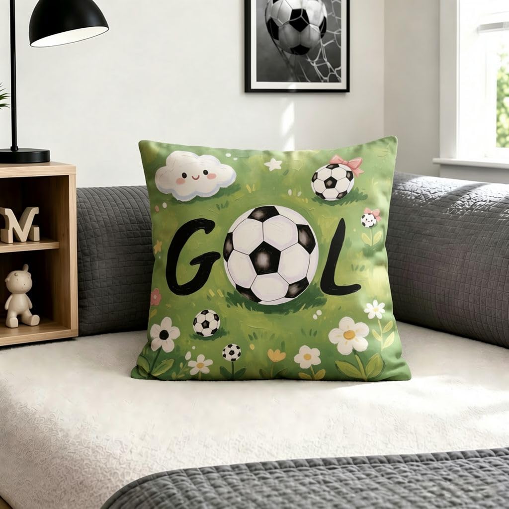 Watercolor Soccer Pillow Cover -18x18