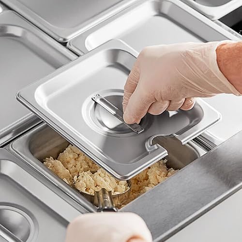 Miniatura 2 de Cubierta de acero inoxidable con muescas para mesa de vapor de sexto tamaño - Se adapta a la tapa de alimentos de catering comercial de sexto tamaño
