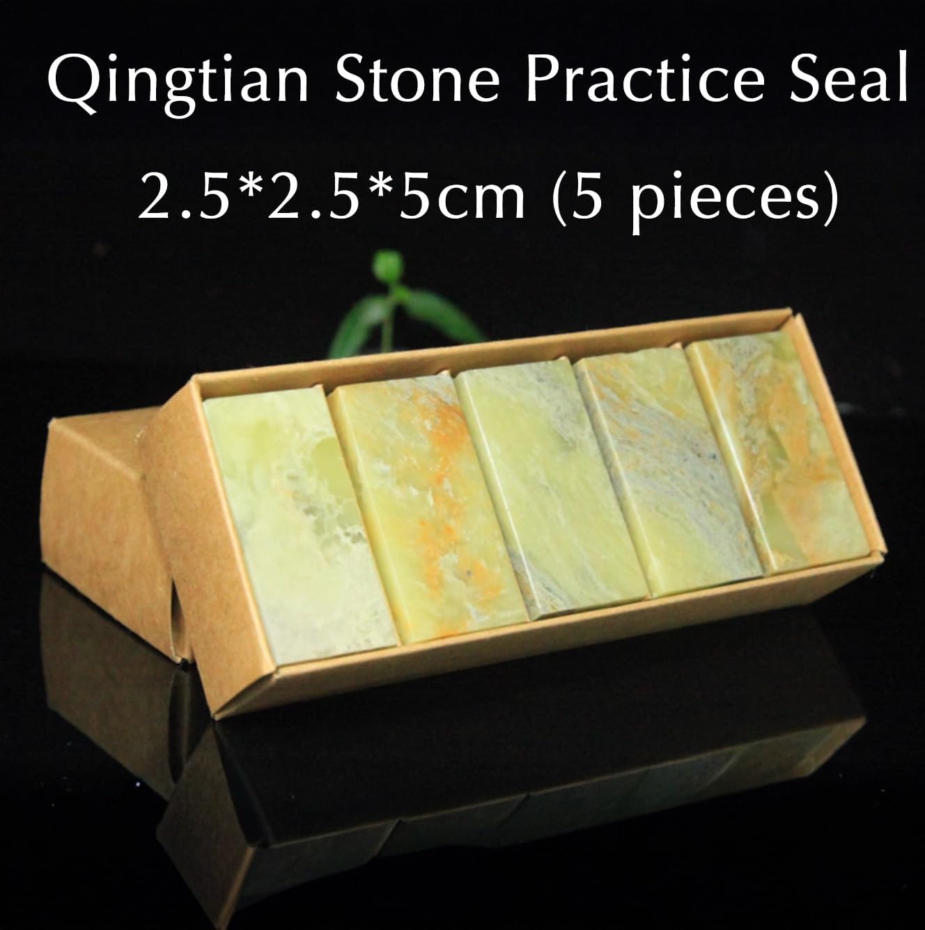 Qingtian Stone Square Seal Blanks for Practice– 5pcs 2.5×2.5×5.0 cm Practice Carving Set