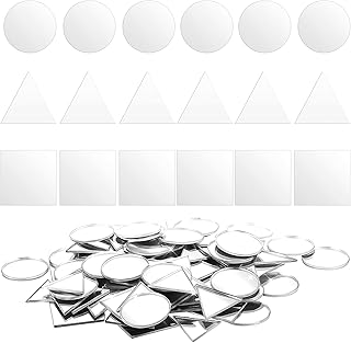 120 Pcs 4 Shapes Small Mirrors for Crafts, 1 Inch Self-Adhesive Mosaic Glass Pieces Round Triangle Diamond Square Decorative Craft Mirrors for DIY Crafts Home Wall Art Disco Balls Craft