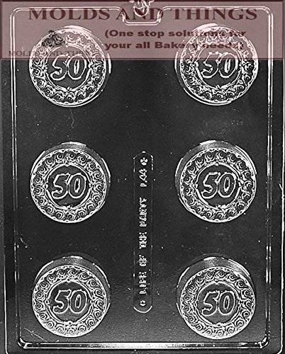Happy 50TH Birthday 50th Anniversary Cookie Chocolate Candy Mold With Copywrited molding Instructions