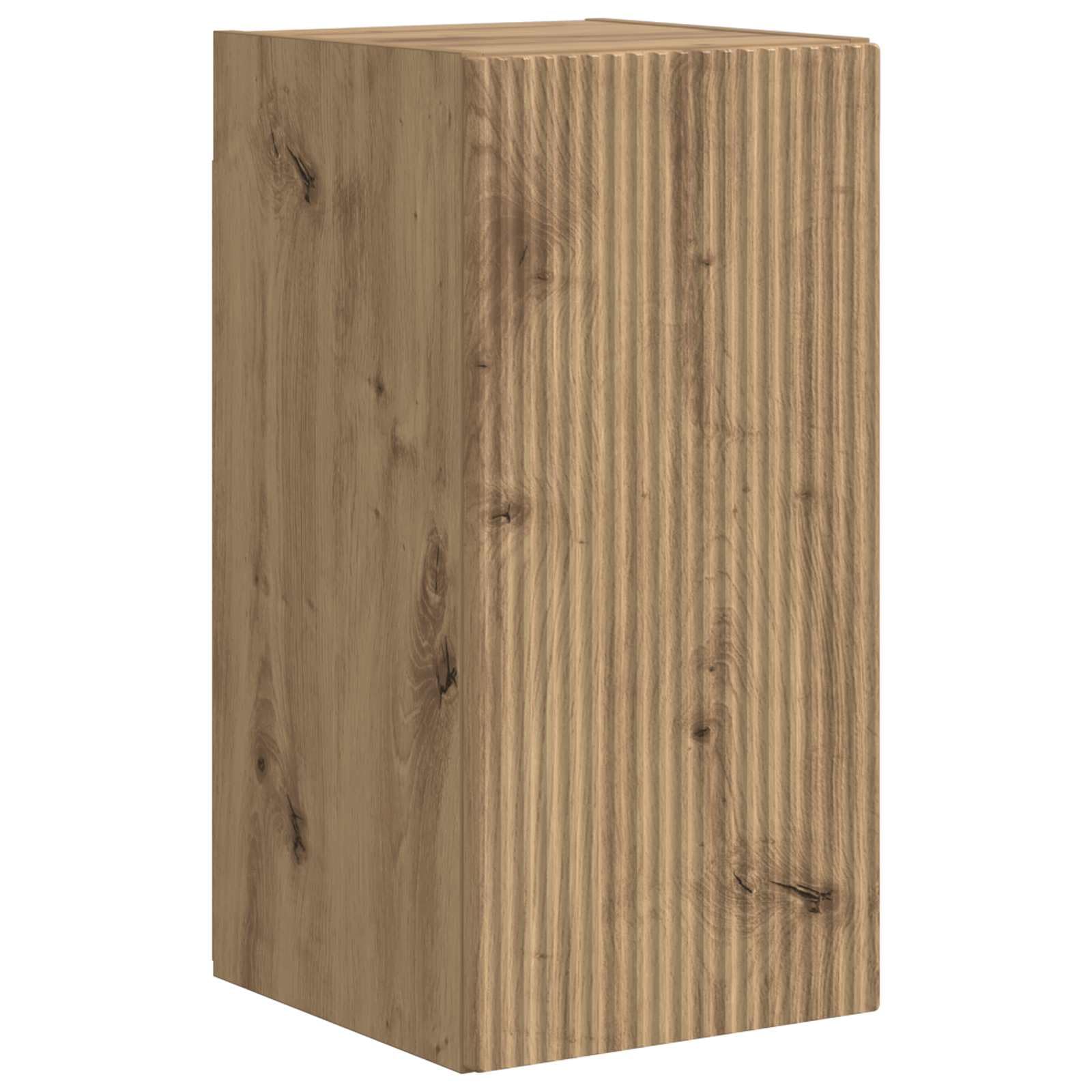 Mobile basso per TV, moderna credenza con illuminazione a LED, rovere Artisan, 30 x 31 x 60 cm, robusta, con ante scorrevoli, per soggiorno, ufficio e camera da letto