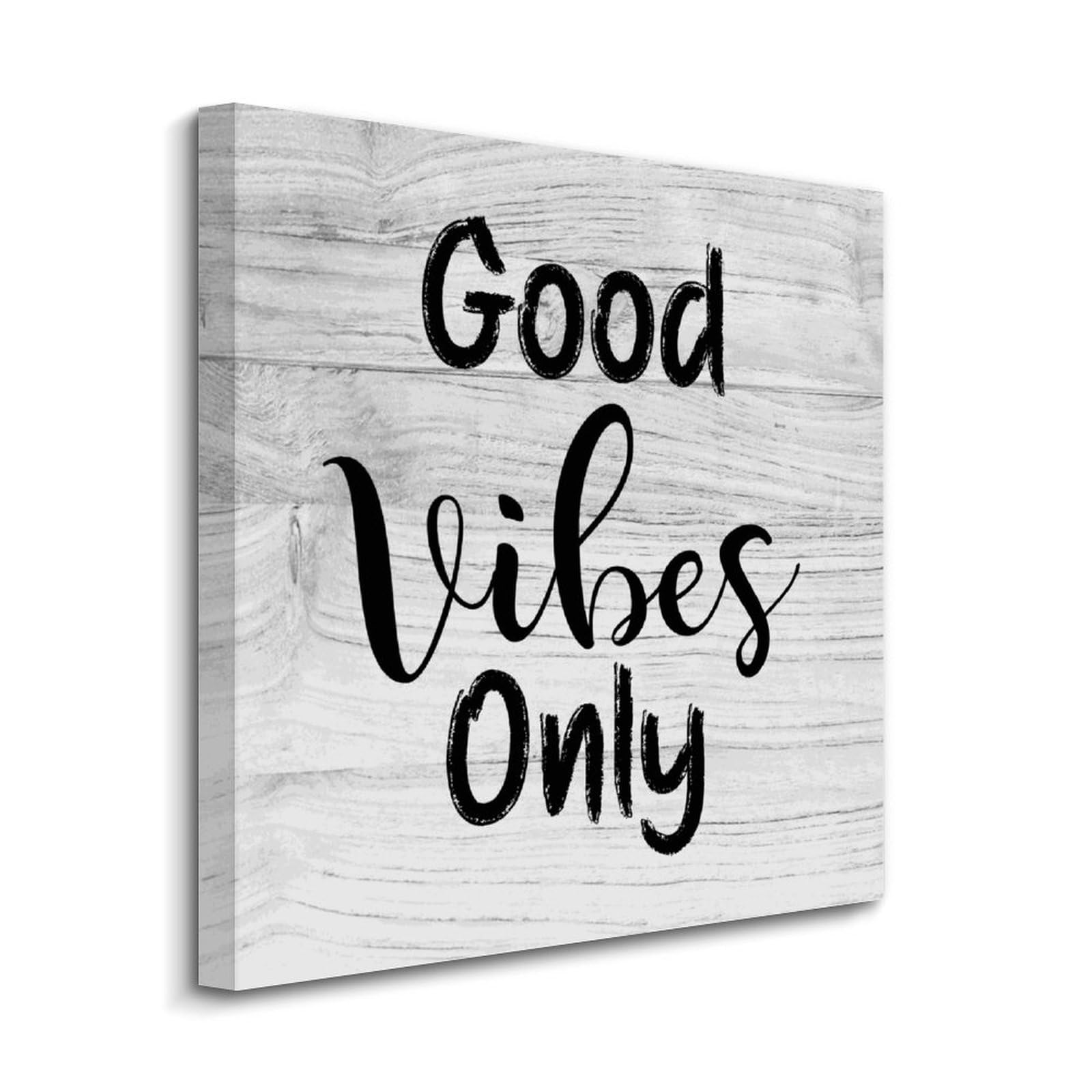 Lienzo Good Vibes Only para decorar una sala de estar moderna con arte de pared positivo 8