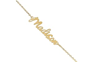 Exquisite Personalized Silver-Tone Name Bracelet Adorned with Yellow Gold Initials: A Timeless Treasure