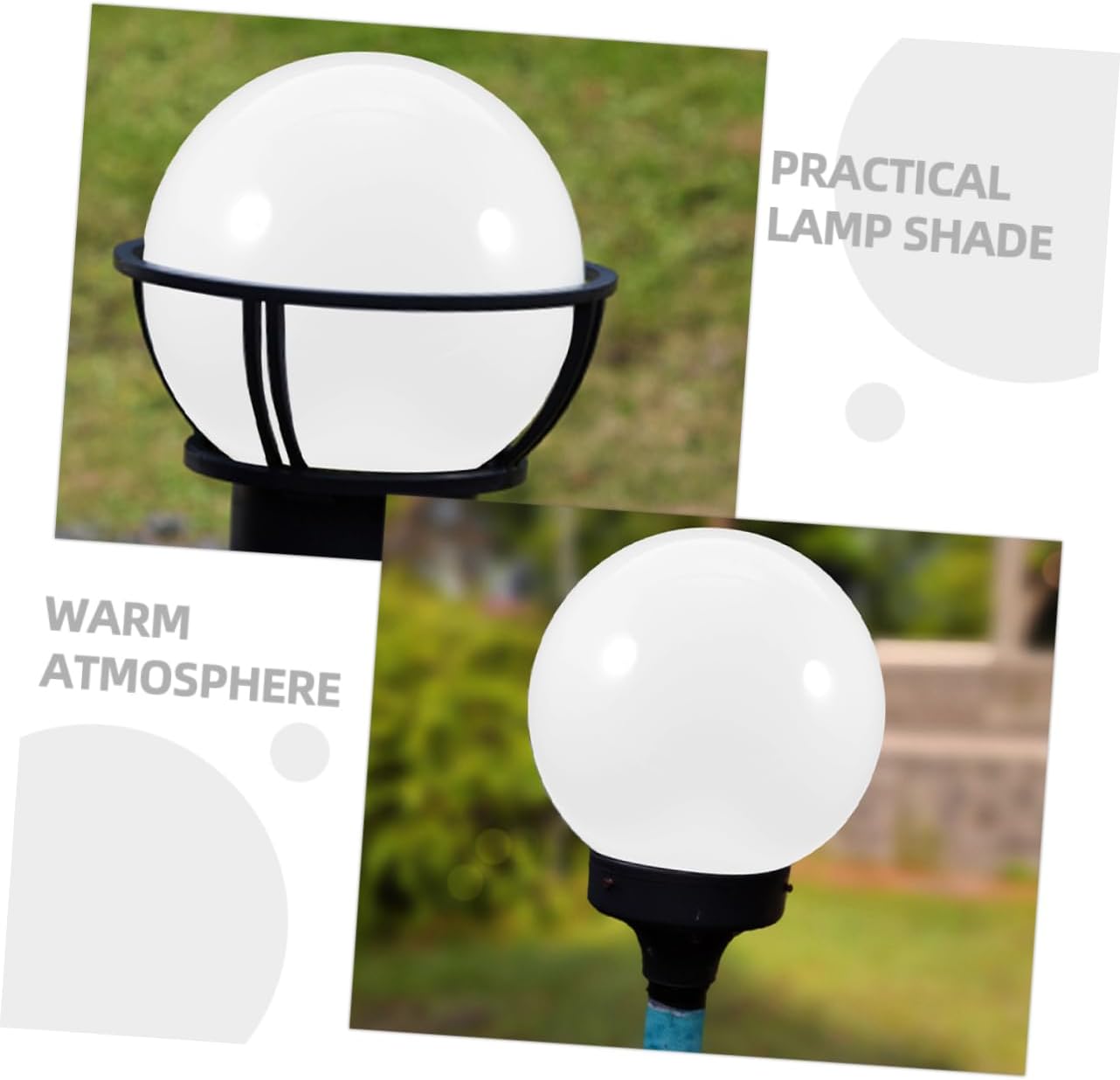 Cabilock 2PCS Acrylic Spherical Lamp Shade Replacement Outdoor Globe Light Covers for Wall Fixtures Waterproof and Sturdy Design for Garden and Patio Lighting