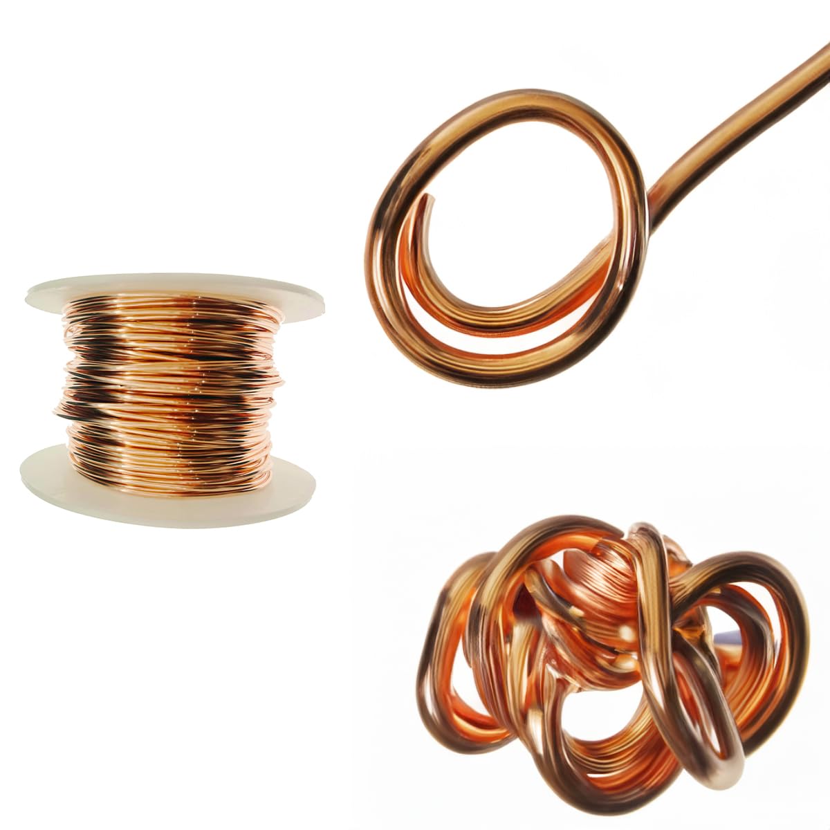 Fil de cuivre pur, doux à 99,9 %, 2 mm, bobine de fil de cuivre pur, pour bijoux, artisanat, 2 mm, 12 m
