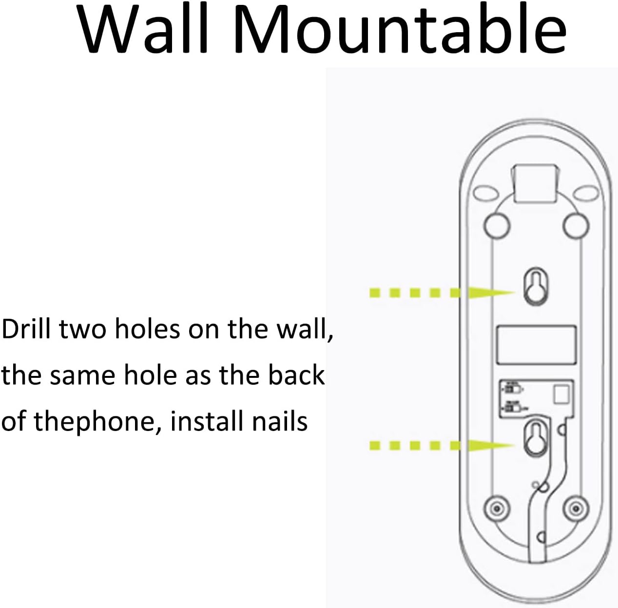 GOWENIC Corded Phone wall mount diagram