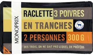MONOPRIX Raclette 3 poivres en tranches - La barquette de 300g