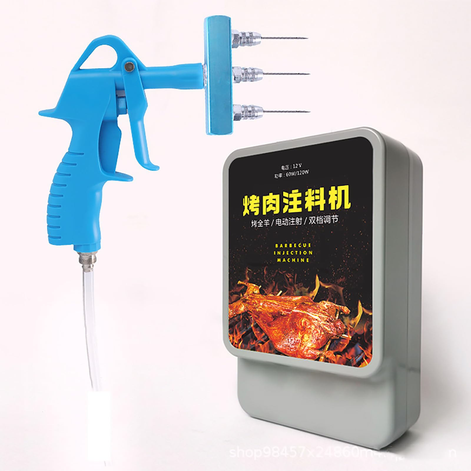 Elektrischer Fleischinjektor, Mehrnadel-Grill-Injektionsmaschine, 2-Gang-Druckeinstellung, Zwei-Wege-Injektion, Geeignet Für Lammkoteletts, Schweinekoteletts, Steaks, Brathähnchen Usw.