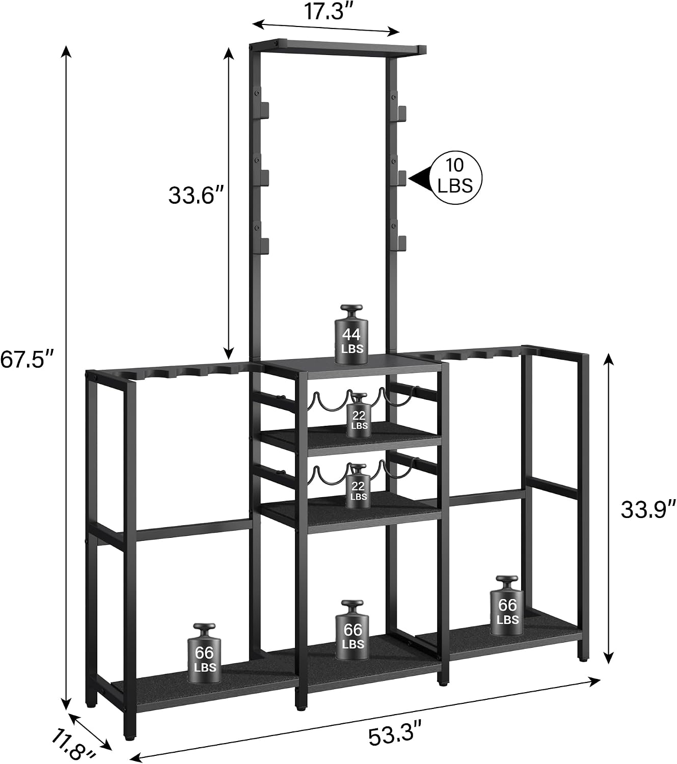 Saudism 68" Tall Gun Rack, Indoor Gun Racks