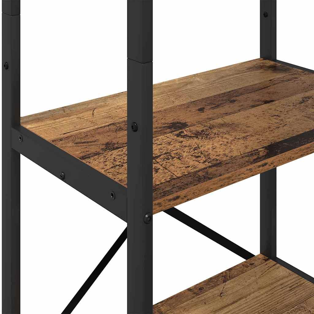 Regał na książki o wyglądzie starego drewna, 56 x 34 x 171 cm, przemysłowy regał stojący z 5 półkami, wytrzymały materiał drewnopochodny do salonu, biura domowego, wszechstronne