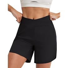 baleaf 7" Womens Running Shorts Athletic Quick Dry Shorts Crossover High Waisted Workout Hiking Zipper Pockets UPF50+