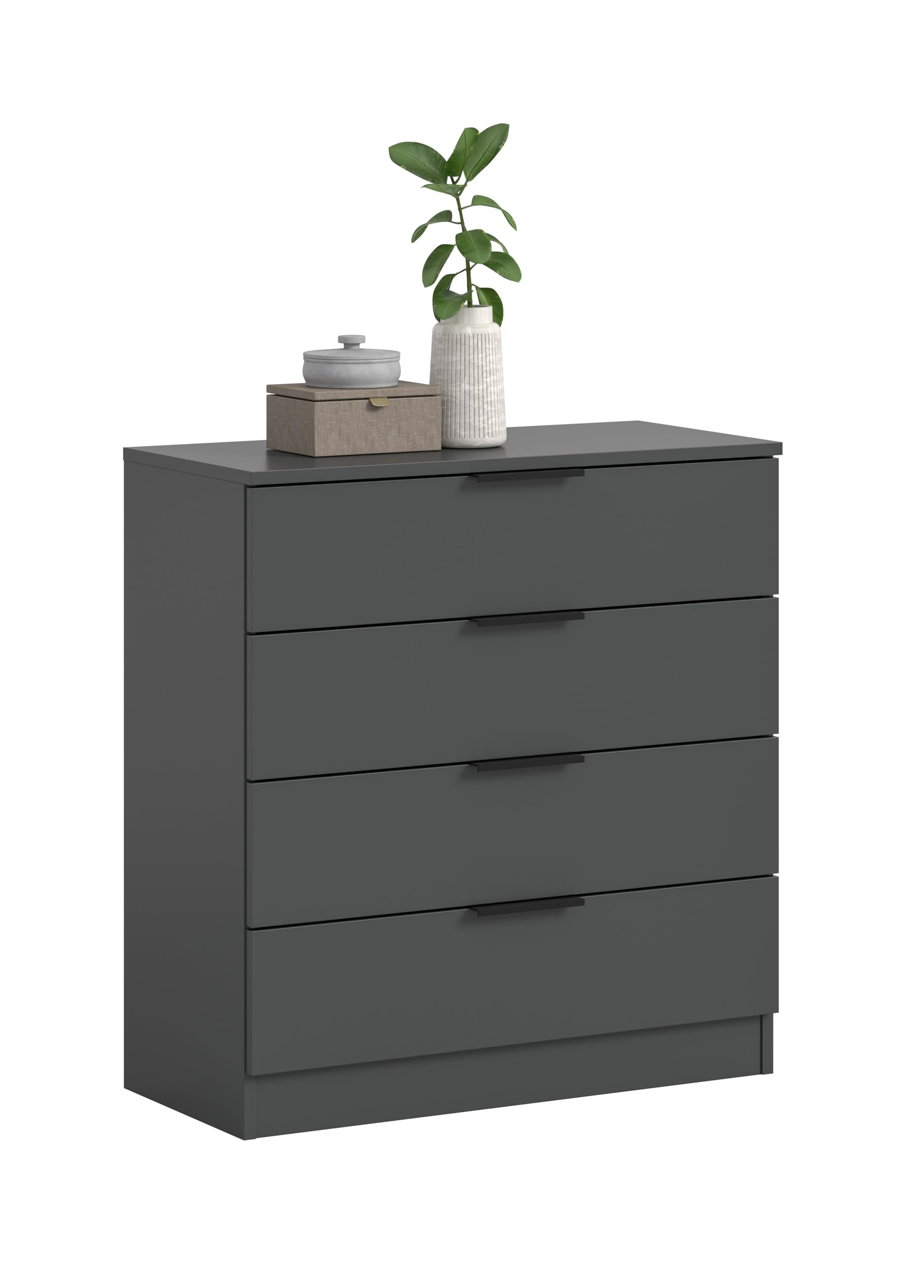 xonox.home – Kommode Kopenhagen 74x80x35 cm in Anthrazit – Kompakte Moderne Kommode mit Stauraum für den Einsatz im Wohnzimmer oder Schlafzimmer – vielseitige & praktische Ordnungshilfe