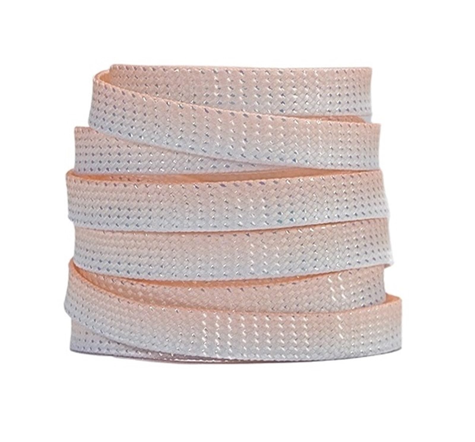 Lacets souplesLes Lacets, Lacets de Chaussures Plats à Paillettes dégradées, Lacets métalliques argentés Brillants, Lacets colorés en Soie Brillante Scintillante(Orange,140cm)