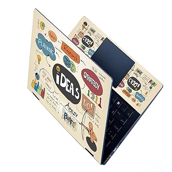 Techfit Full Panel Laptop Skin Upto 15.6 inch Sticker Compatible for Dell/HP/Lenovo/Acer/Sony All Laptop Size Upto 14 to 15.6 Inch - Ideas Doodle