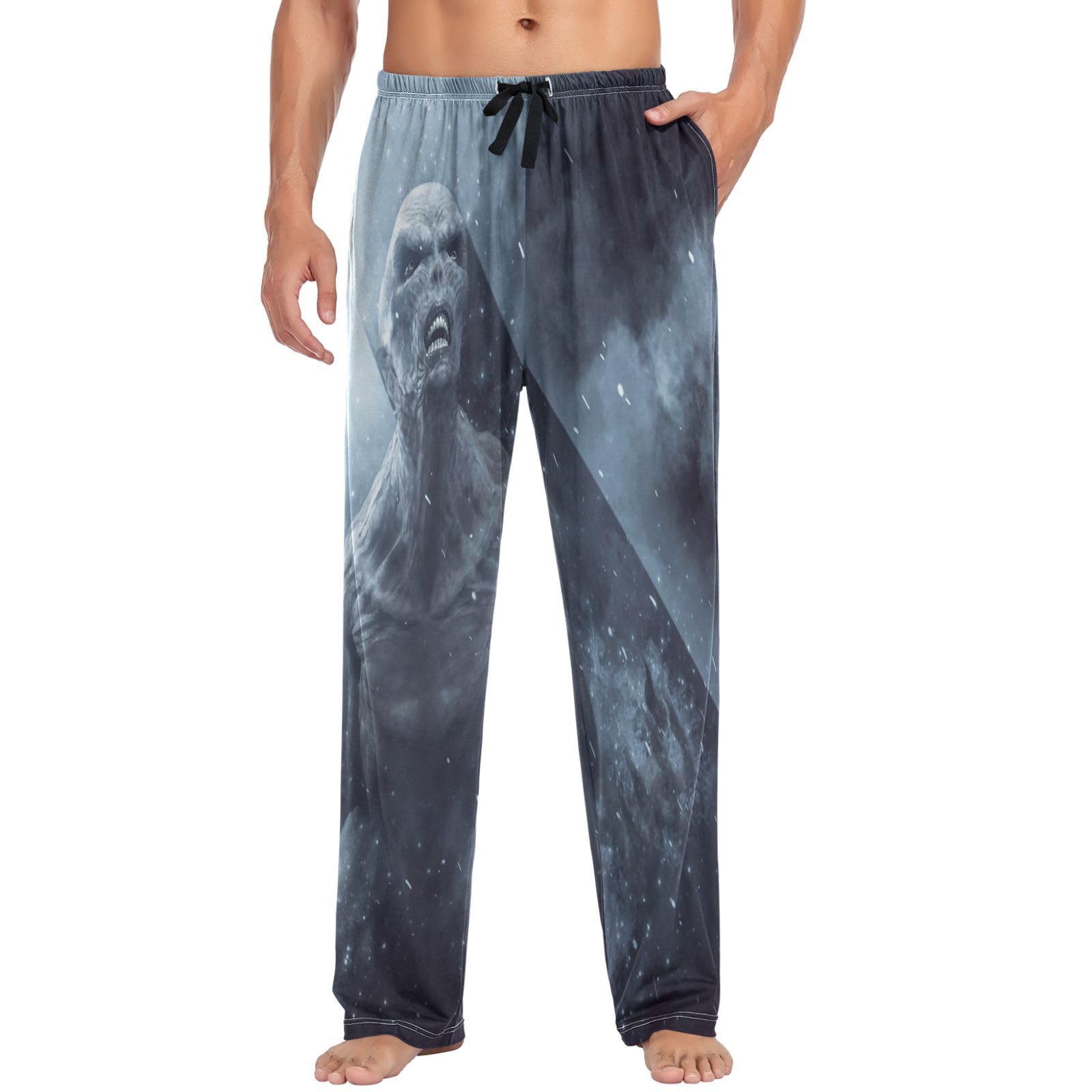 visesunny Mens 100% Cotton Pajama Bottoms Lightweight Lounge Pant with Pockets Soft Sleep Pj Pants for Men