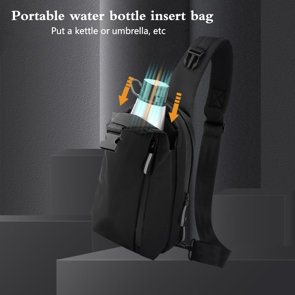 Crossbody Sling Bag, Anti-Diebstahl Herren Schultertasche, Wasserdicht Brusttasche Sling-Rucksack mit einem Riemen für Herren und Damen zur Freizeit, Reisen, Wandern, Fitnessstudio, Outdoor-Sport