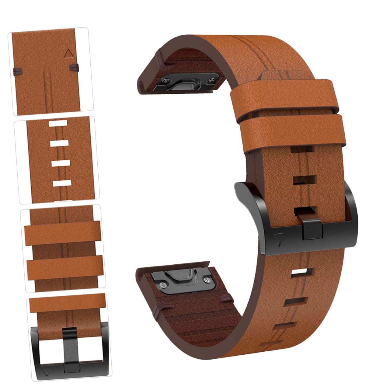 SHINEOFI Correa De Cuero De Liberación Rápida Para Reloj Inteligente Compatible Pulsera De Cuero Para Deportes y Actividades Al Aire